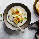 Coconut Semolina With Passionfruit Pears
