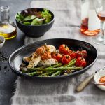 Chargrilled Chicken With Asparagus, Slow Roasted Tomatoes And Pesto Rosso