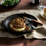 Chargrilled Rib Eye Steaks With Swiss Mushroom & Green Peppercorn Sauce